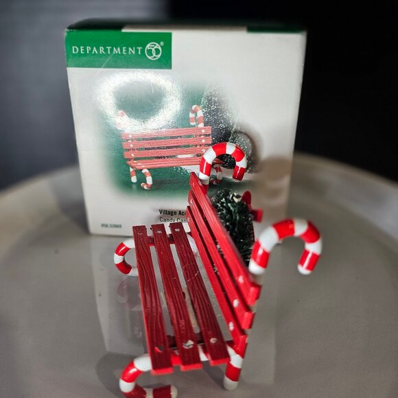 Department 56 Village Candy Cane Bench - Picture 5 of 10